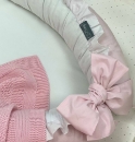 Protectie somn – Baby Nest co-sleeping cu doua fete, alb-roz (2)